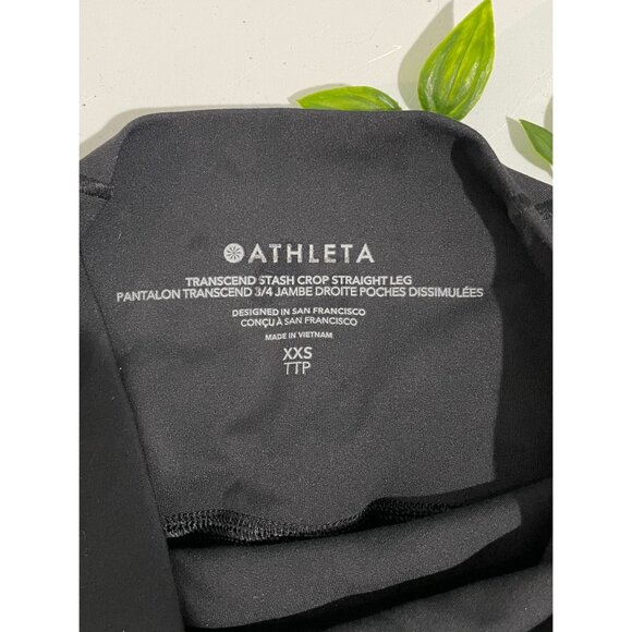 Athleta Transcend Stash Crop Straight Leg Pant size XXS Black Brand New - Picture 9 of 16